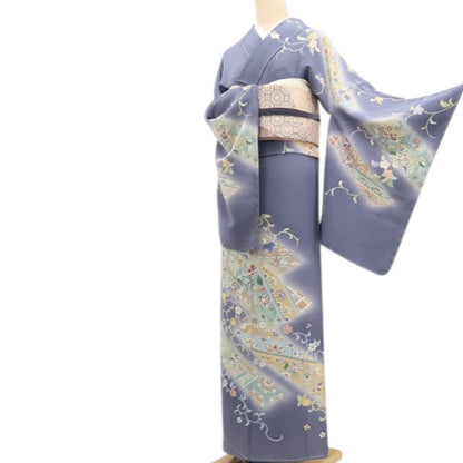 【新古品】tomihisa 新品 唐花 鳳凰 着物 正絹 仕付け糸付 トールサイズ 訪問着 7987
