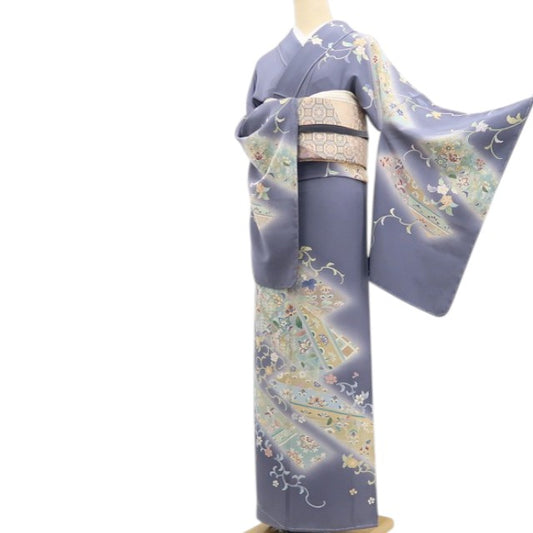 【新古品】tomihisa 新品 唐花 鳳凰 着物 正絹 仕付け糸付 トールサイズ 訪問着 7987