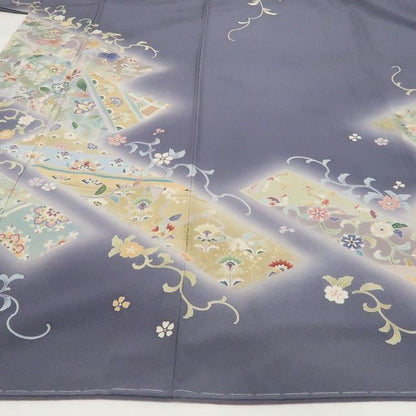 【新古品】tomihisa 新品 唐花 鳳凰 着物 正絹 仕付け糸付 トールサイズ 訪問着 7987