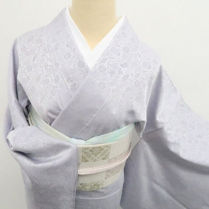 tomihisa 新品 単衣 着物 正絹 仕付け糸付 トールサイズ“藤色に宿る、やわらかな気品”お召 8069
