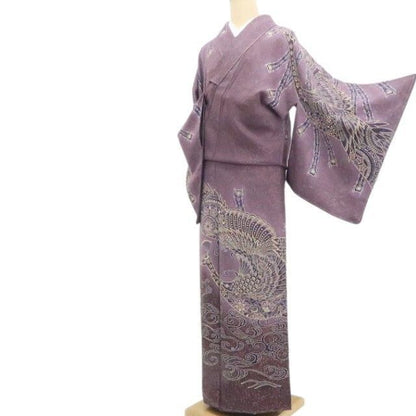 【新品・訪問着】孔雀 着物 正絹 仕付け糸付 トールサイズ tomihisa”優雅な羽に魅せられる格調の晴れ姿”9571