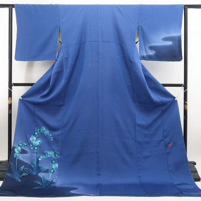 【新品・訪問着】藤林徳扇 落款 胡蝶蘭 銀通し 着物 正絹 仕付け糸付 トールサイズ tomihisa“面影留めて和に染まる華”9598