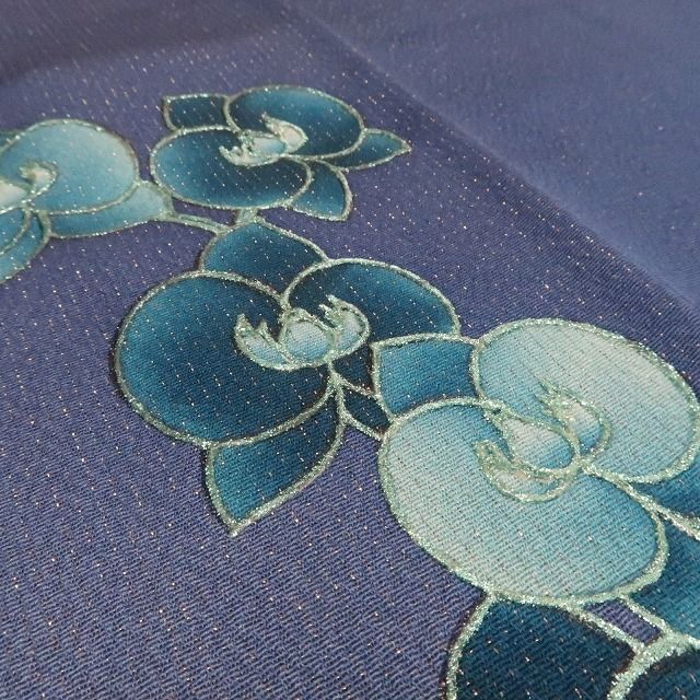 【新品・訪問着】藤林徳扇 落款 胡蝶蘭 銀通し 着物 正絹 仕付け糸付 トールサイズ tomihisa“面影留めて和に染まる華”9598