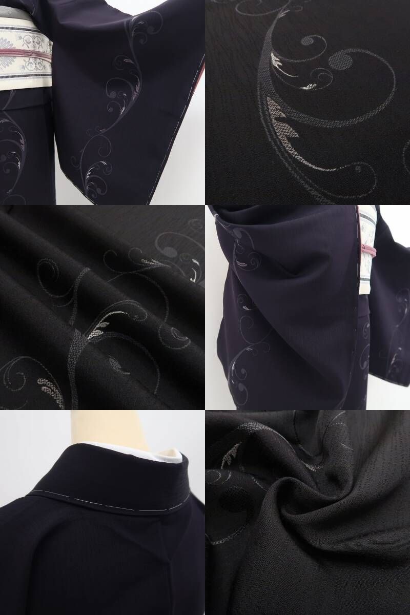 【美品・お召】唐草 着物 正絹 仕付け糸付 tomihisa“心の中に滑りこみお洒落ごころに明かりを灯す”9600