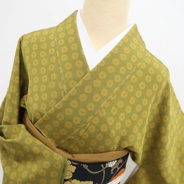 【新品・江戸小紋】人間国宝 中村勇二郎 落款 着物 正絹 仕付け糸付 tomihisa”近づくほど美しい緻密な染めの世界”9604