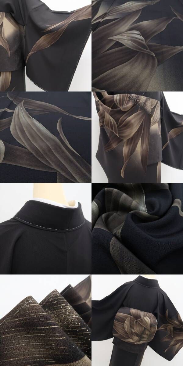 【新品・付下げ/袋帯】２点セット 銀花仙 向日葵 着物 正絹 仕付け糸付 tomihisa”シックに華やぐ向日葵の気品”9608