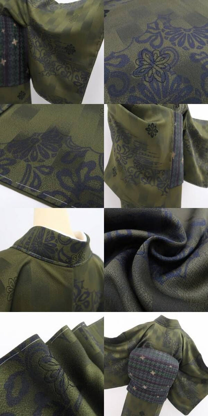 【新品・付下げ/袋帯】２点セット 銀花仙 向日葵 着物 正絹 仕付け糸付 tomihisa”シックに華やぐ向日葵の気品”9608