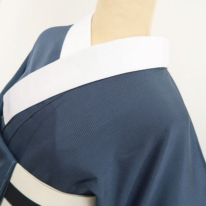 【新品・長襦袢】縦縞 着物 正絹 仕付け糸付 tomihisa”端正な縦縞で装いを整えて”9611