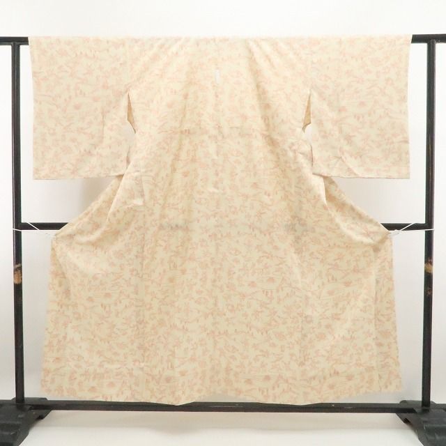 【美品・長襦袢】鳥獣戯画 洗える着物 tomihisa”やさしい彩りに宿る鳥獣戯画の遊び心”9612