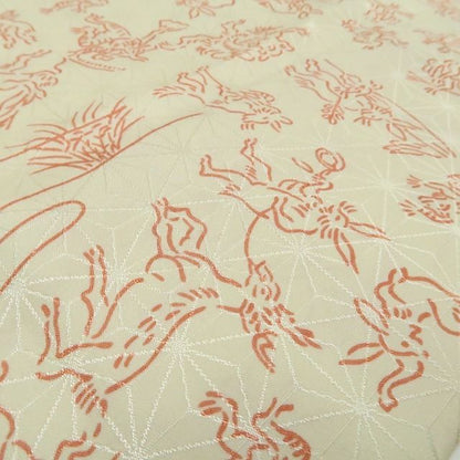 【美品・長襦袢】鳥獣戯画 洗える着物 tomihisa”やさしい彩りに宿る鳥獣戯画の遊び心”9612