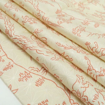【美品・長襦袢】鳥獣戯画 洗える着物 tomihisa”やさしい彩りに宿る鳥獣戯画の遊び心”9612