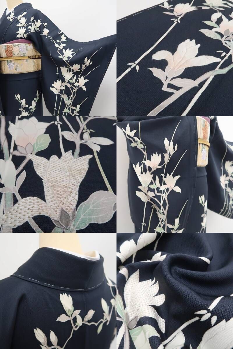 【新品・訪問着】刺繍 木蓮 着物 正絹 仕付け糸付 tomihisa”咲き広がる木蓮の気品を纏って”9614