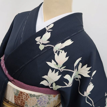 【新品・訪問着】刺繍 木蓮 着物 正絹 仕付け糸付 tomihisa”咲き広がる木蓮の気品を纏って”9614