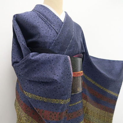 【新品・付下げ】更紗 お召 着物 正絹 仕付け糸付 tomihisa”多彩色で魅せるお洒落自慢の更紗”9615