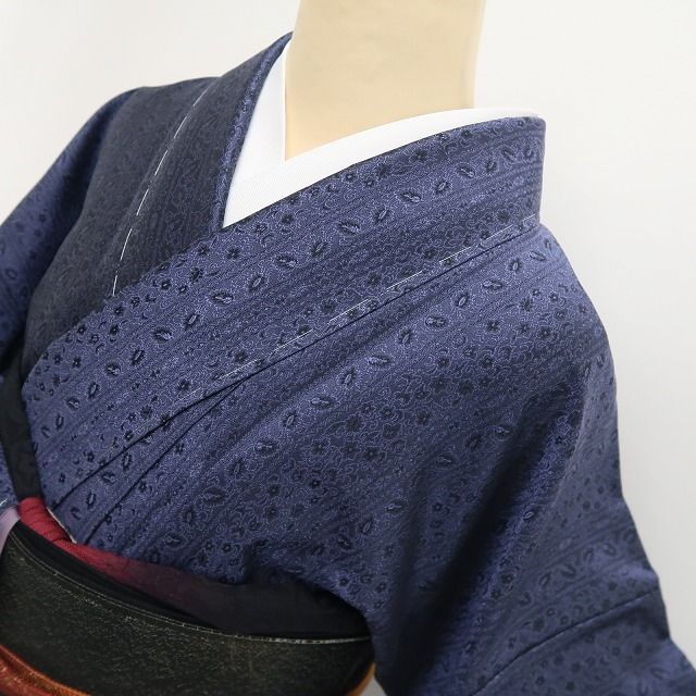 【新品・付下げ】更紗 お召 着物 正絹 仕付け糸付 tomihisa”多彩色で魅せるお洒落自慢の更紗”9615