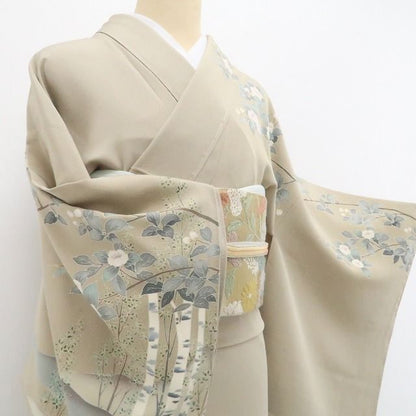 【新品・訪問着】本加賀友禅 田中勲 落款 着物 正絹 仕付け糸付 tomihisa”やわらかな自然美をまとう晴れの日の装い”9617