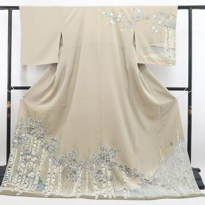 【新品・訪問着】本加賀友禅 田中勲 落款 着物 正絹 仕付け糸付 tomihisa”やわらかな自然美をまとう晴れの日の装い”9617