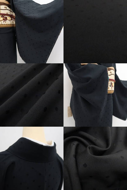 【新品・小紋】BANKAN モノトーン ドット 水玉 洗える着物 トールサイズ tomihisa”モノトーンに忍ばせたカラフルな洒落心”9619