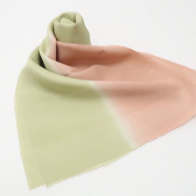【美品・帯揚げ】 SALAMU 暈し バイカラー 着物 正絹 和装小物 tomihisa”自然の美しさを纏う気品のバイカラー”9632