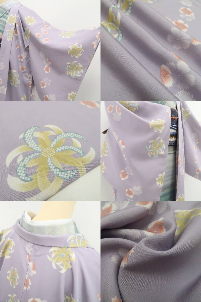 【新品・長羽織】着物 正絹 仕付け糸付 ロング丈 tomihisa”淡く可憐な花の彩りを咲かせて”9635
