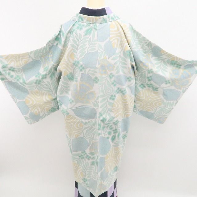 【新品・長羽織】吹上美布 着物 仕付け糸付 ロング丈 tomihisa”パステルカラーで楽しむ爽やかボタニカル”9636