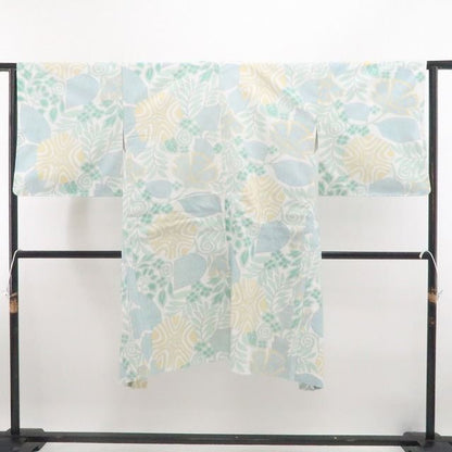 【新品・長羽織】吹上美布 着物 仕付け糸付 ロング丈 tomihisa”パステルカラーで楽しむ爽やかボタニカル”9636