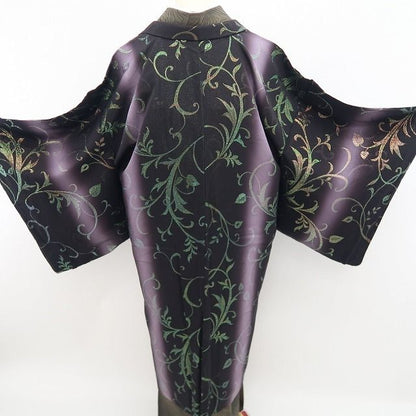 【新品・長羽織】GOTOSTRINGWORKS ㈱一蔵謹製 着物 正絹 仕付け糸付 ロング丈 紐付 tomihisa”唐草を遊ばせてエレガントに装う”9637