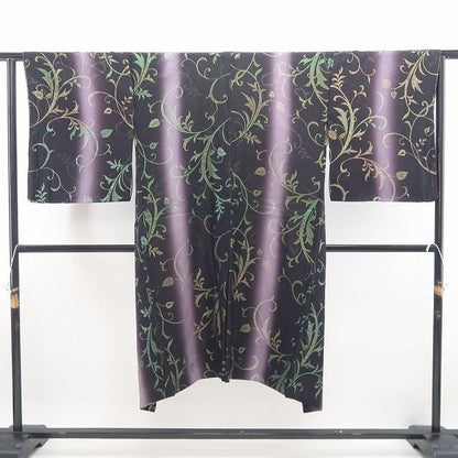 【新品・長羽織】GOTOSTRINGWORKS ㈱一蔵謹製 着物 正絹 仕付け糸付 ロング丈 紐付 tomihisa”唐草を遊ばせてエレガントに装う”9637