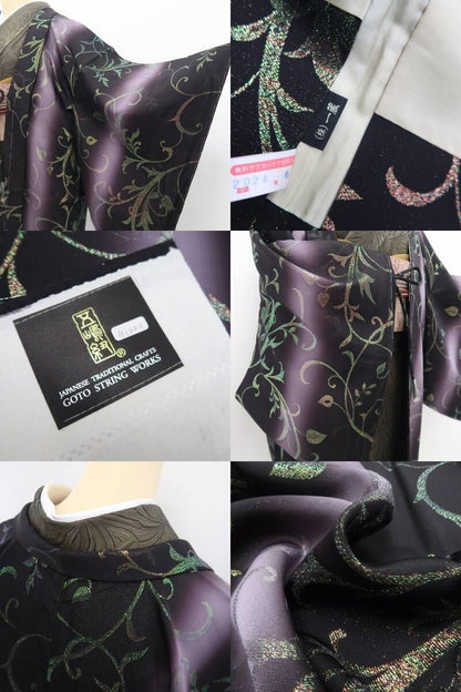 【新品・長羽織】GOTOSTRINGWORKS ㈱一蔵謹製 着物 正絹 仕付け糸付 ロング丈 紐付 tomihisa”唐草を遊ばせてエレガントに装う”9637
