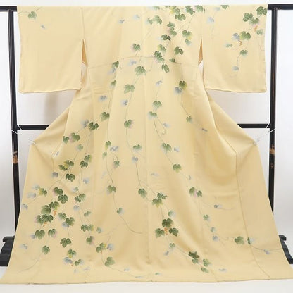 【新品・訪問着】手描き友禅 蔦 着物 正絹 仕付け糸付 tomihisa”やさしい彩りに蔦の生命美を宿して”9638
