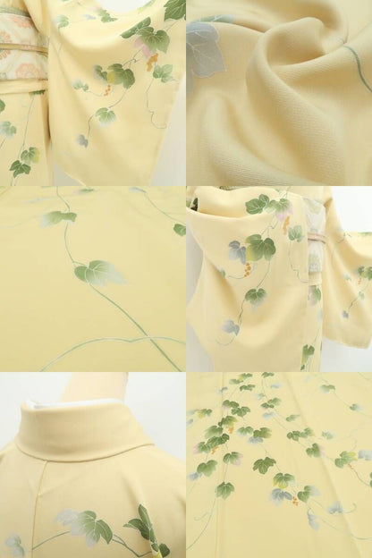 【新品・訪問着】手描き友禅 蔦 着物 正絹 仕付け糸付 tomihisa”やさしい彩りに蔦の生命美を宿して”9638