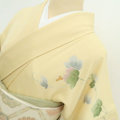 【新品・訪問着】手描き友禅 蔦 着物 正絹 仕付け糸付 tomihisa”やさしい彩りに蔦の生命美を宿して”9638