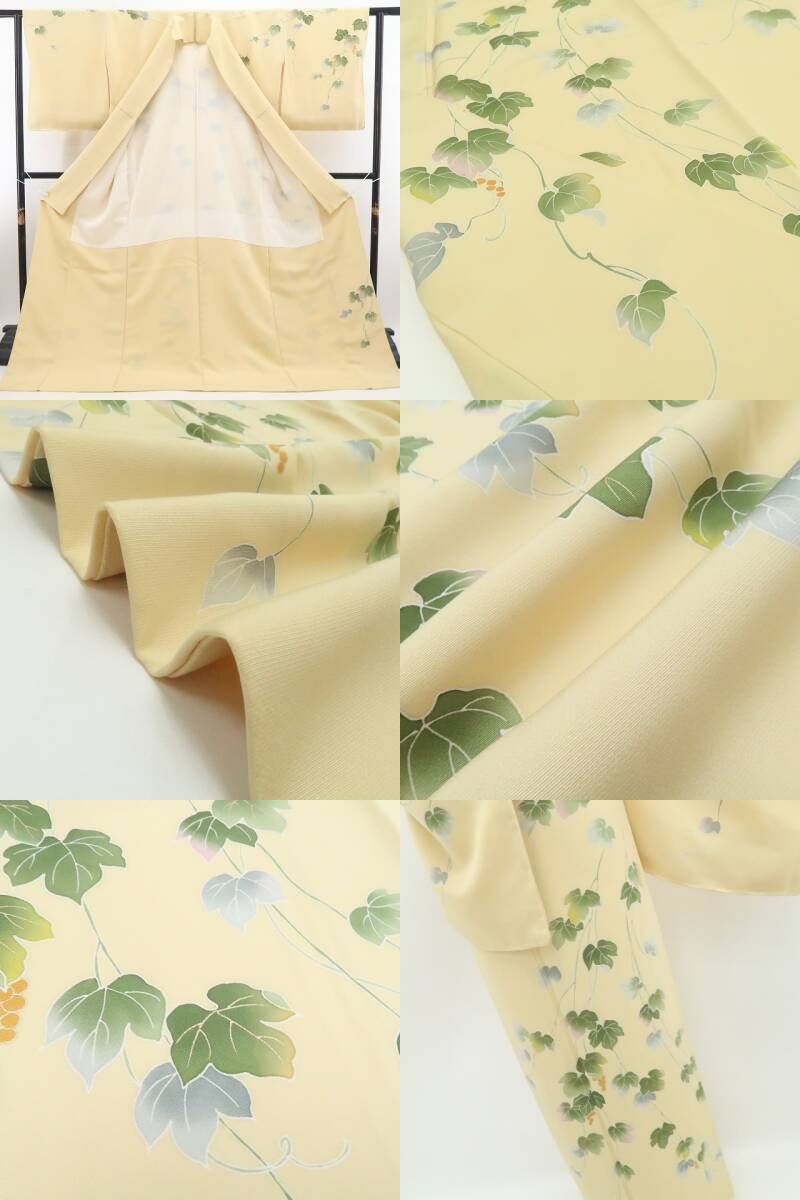 【新品・訪問着】手描き友禅 蔦 着物 正絹 仕付け糸付 tomihisa”やさしい彩りに蔦の生命美を宿して”9638
