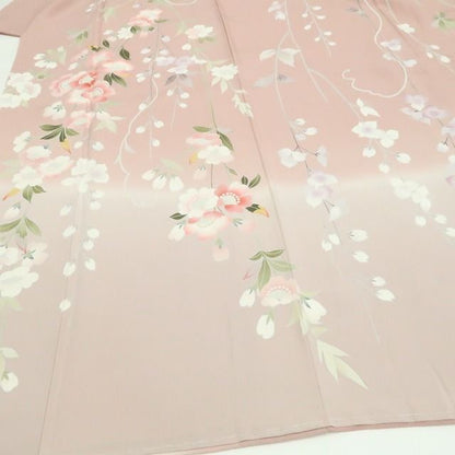【新品・訪問着】手描き友禅 藤井稲夫 落款 着物 正絹 仕付け糸付 tomihisa”可憐に咲き誇る祝福の花景色”9639