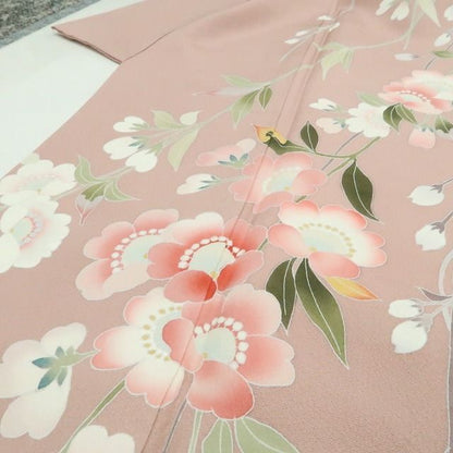 【新品・訪問着】手描き友禅 藤井稲夫 落款 着物 正絹 仕付け糸付 tomihisa”可憐に咲き誇る祝福の花景色”9639
