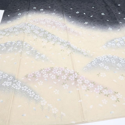 【新品・訪問着】さが美謹製 桜 着物 正絹 仕付け糸付 tomihisa”可憐な桜をシックな色合いで楽しむ”9640