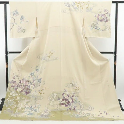 【新品・訪問着】帝王紫 刺繍 着物 正絹 仕付け糸付 tomihisa”優美な花々を彩る気品の帝王紫”9641