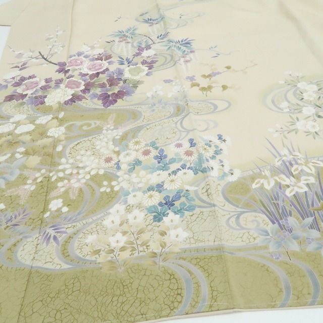【新品・訪問着】帝王紫 刺繍 着物 正絹 仕付け糸付 tomihisa”優美な花々を彩る気品の帝王紫”9641