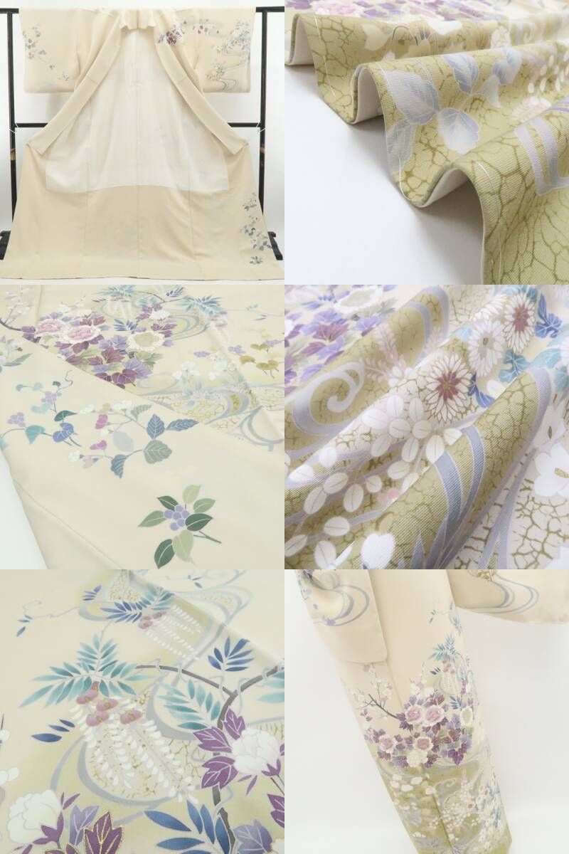 【新品・訪問着】帝王紫 刺繍 着物 正絹 仕付け糸付 tomihisa”優美な花々を彩る気品の帝王紫”9641