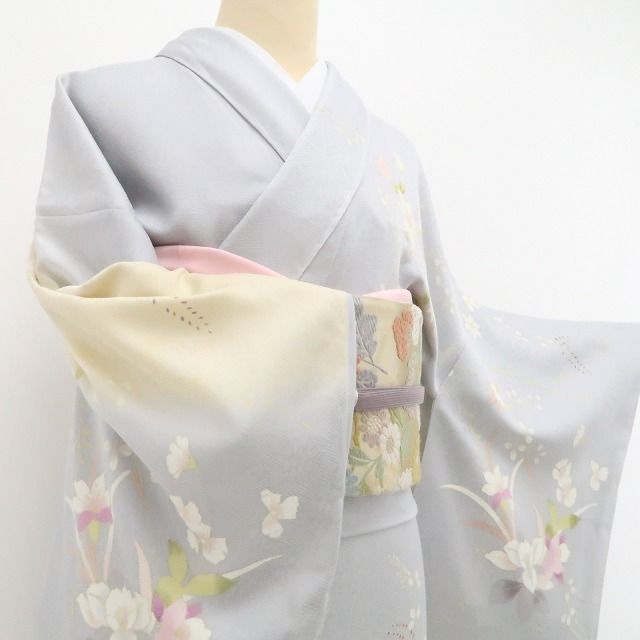 【新品・訪問着】蘭 着物 正絹 仕付け糸付 tomihisa”清らかに咲く蘭の美しさを纏って”9642