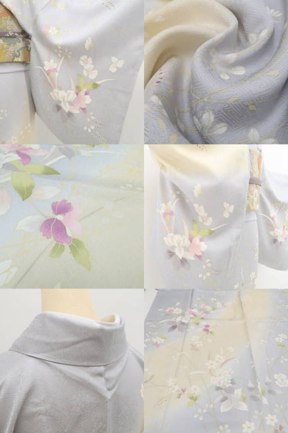 【新品・訪問着】蘭 着物 正絹 仕付け糸付 tomihisa”清らかに咲く蘭の美しさを纏って”9642