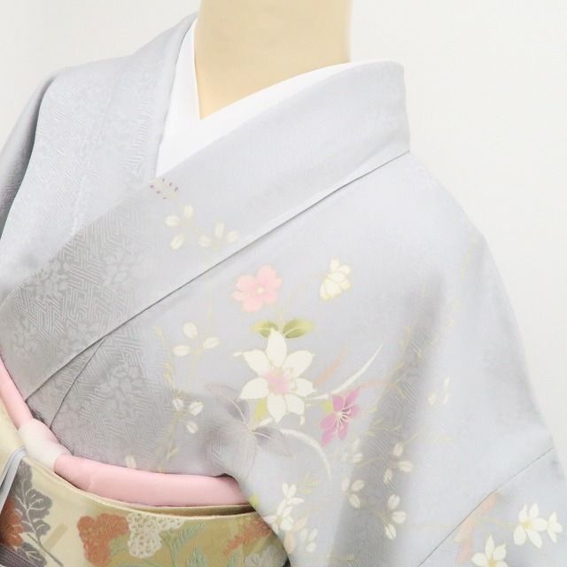 【新品・訪問着】蘭 着物 正絹 仕付け糸付 tomihisa”清らかに咲く蘭の美しさを纏って”9642