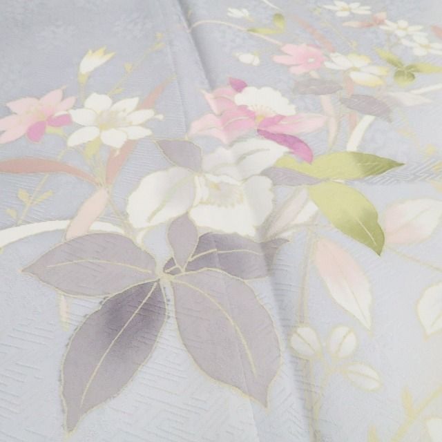 【新品・訪問着】蘭 着物 正絹 仕付け糸付 tomihisa”清らかに咲く蘭の美しさを纏って”9642