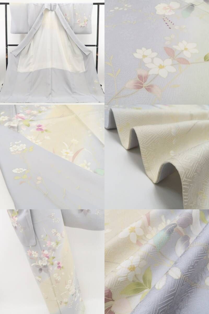 【新品・訪問着】蘭 着物 正絹 仕付け糸付 tomihisa”清らかに咲く蘭の美しさを纏って”9642