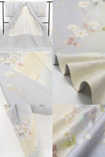 【新品・訪問着】蘭 着物 正絹 仕付け糸付 tomihisa”清らかに咲く蘭の美しさを纏って”9642