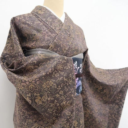 【新品・お召】さが美謹製 前田仁仙 落款 草木染 更紗 着物 正絹 トールサイズ tomihisa“人それぞれに栄華は巡る”9645