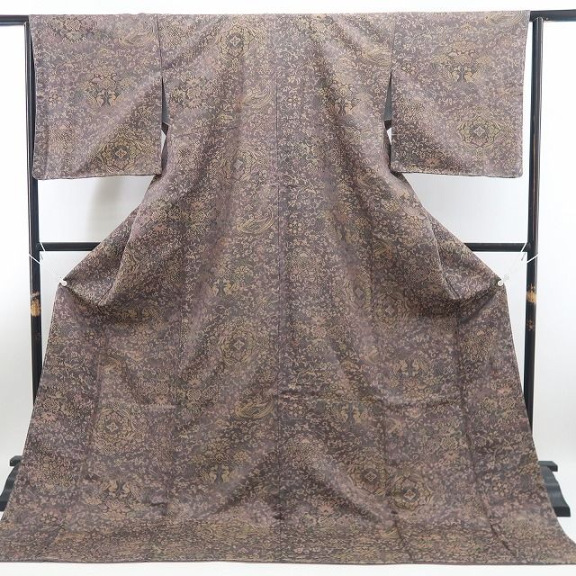 【新品・お召】さが美謹製 前田仁仙 落款 草木染 更紗 着物 正絹 トールサイズ tomihisa“人それぞれに栄華は巡る”9645