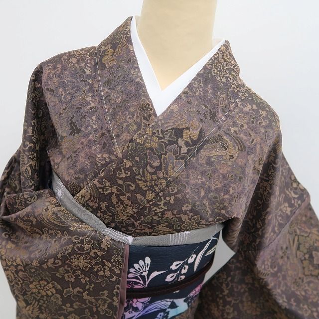 【新品・お召】さが美謹製 前田仁仙 落款 草木染 更紗 着物 正絹 トールサイズ tomihisa“人それぞれに栄華は巡る”9645