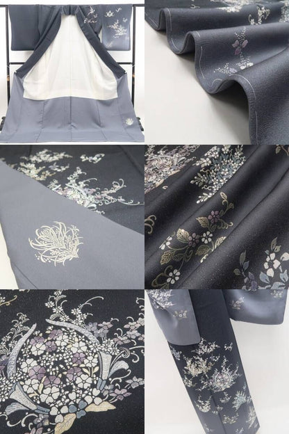 【新品・訪問着】金彩友禅 和田光正 落款 銀通し 着物 正絹 仕付け糸付 トールサイズ tomihisa”時を紡ぎ未来を照らす光彩の軌跡”9648