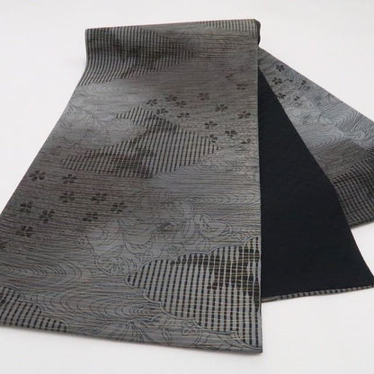 【美品・袋帯】斉藤三才 モノトーン 着物 正絹 全通 tomihisa“いま証される異才の真実”9652